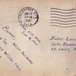 Back of Postcard from Ginger and her Snaps — Genevieve “Bunny” Longo