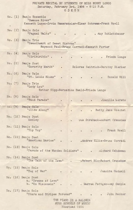 Recital February 3, 1934